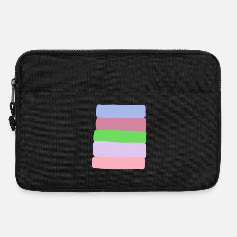Pastel Stripe Stack - Laptop bag 13" - black