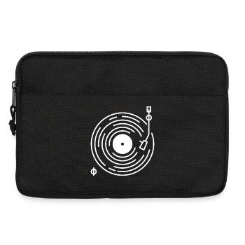 Retro-Plattenspieler-Linienkunst - Laptoptasche 13" - Schwarz - Vorne
