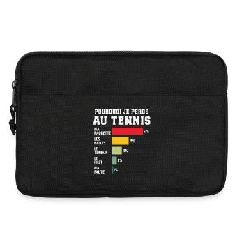 Tennis Pourquoi Je Perds Au Tennis  - Sacoche pour ordinateur portable 13 pouces - noir - Devant