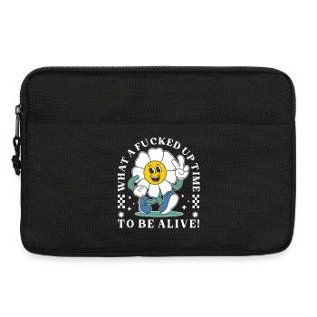 Lustiges Schwarzer Humor Cartoon Blume Design  - Laptoptasche 13" - Schwarz - Vorne