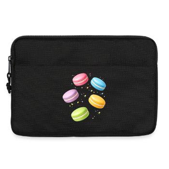 Bunte Macarons Pastell Dessert Motiv  - Laptoptasche 13" - Schwarz - Vorne