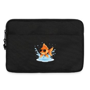 Poisson doré lunettes estivales - Sacoche pour ordinateur portable 13 pouces - noir - Devant