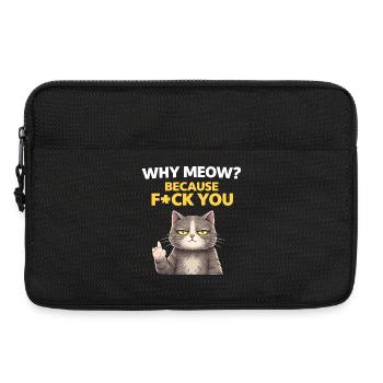 Miau-Einstellung: Fettes Katzenzitat - Laptoptasche 13" - Schwarz - Vorne