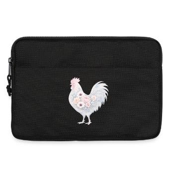 Hahn Blumen Aquarell - Laptoptasche 13" - Schwarz - Vorne