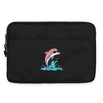 Regenbogendelfin-Brille - Laptoptasche 13" - Schwarz - Vorne