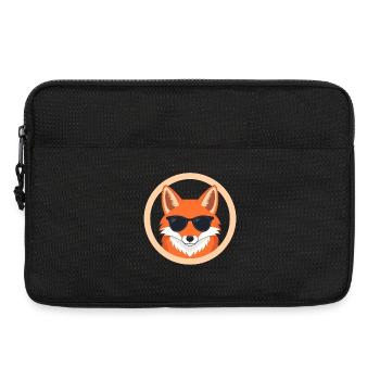 Fuchs mit Sonnenbrille-Stilabzeichen - Laptoptasche 13" - Schwarz - Vorne