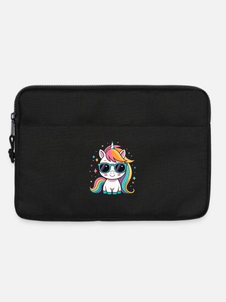 Regenbogen-Einhorn-Sonnenbrille - Laptoptasche 13" - Schwarz