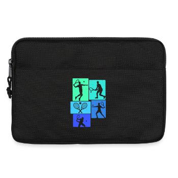 Joueur de tennis rétro - Sacoche pour ordinateur portable 13 pouces - noir - Devant
