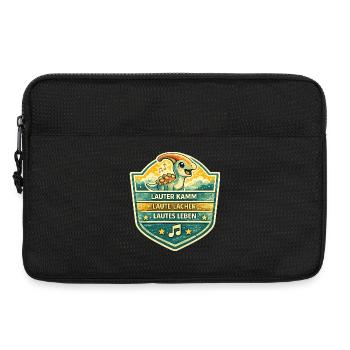 Dino Badge Lautes Leben - Laptoptasche 13" - Schwarz - Vorne