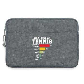 Why I lose at tennis - Laptop bag 13" - heather grey - Front