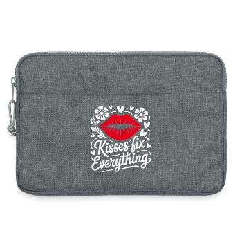 Les baisers guérissent tous les motifs des lèvres - Sacoche pour ordinateur portable 13 pouces - gris chiné - Devant