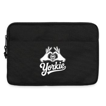 Yorkie Herz Hände - Laptoptasche 13" - Schwarz - Vorne