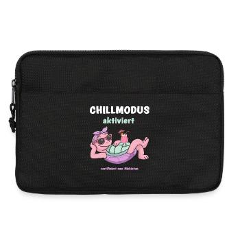 Schildkröte Chillmodus aktiviert: Pinke Lounge - Laptoptasche 13" - Schwarz - Vorne