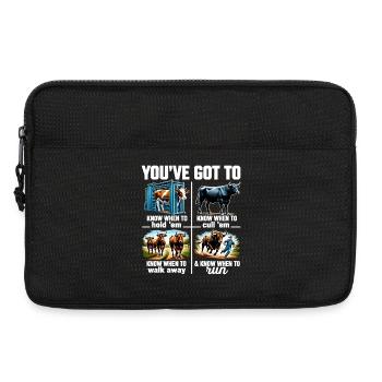 Design drôle de fermier – Sachez quand courir - Sacoche pour ordinateur portable 13 pouces - noir - Devant