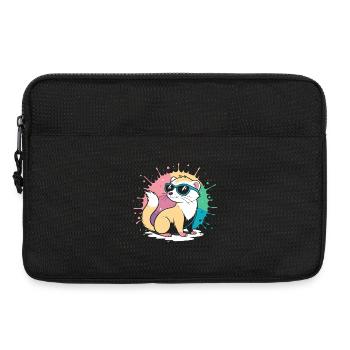 Furet Cool cartoon avec lunettes bleues - Sacoche pour ordinateur portable 13 pouces - noir - Devant
