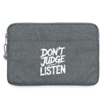 Ne juge pas, écoute - Sacoche pour ordinateur portable 13 pouces - gris chiné - Devant