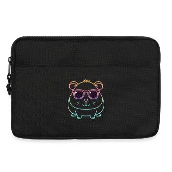 Guinea Pig Arc en Ciel Ligne et Lunettes - Sacoche pour ordinateur portable 13 pouces - noir - Devant