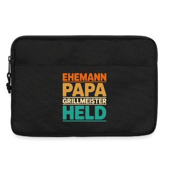 Ehemann Papa Grillmeister Held - Laptoptasche 13" - Schwarz - Vorne