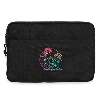 Coq neon rétro avec lunettes - Sacoche pour ordinateur portable 13 pouces - noir - Devant