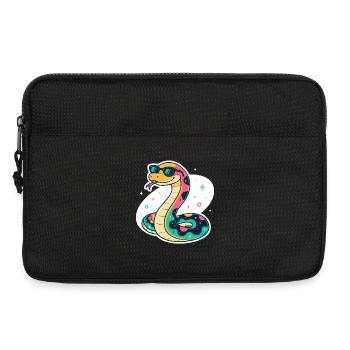 Bunte Schlange mit Sonnenbrille - Laptoptasche 13" - Schwarz - Vorne