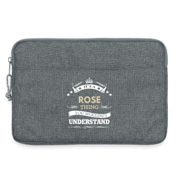 Es ist ein Rose Thing Custom Name Geschenk - Laptoptasche 13" - Grau meliert - Vorne