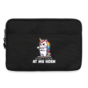 Wütendes Einhorn Horn Spruch Nicht auf mein Horn  - Laptoptasche 13" - Schwarz - Vorne