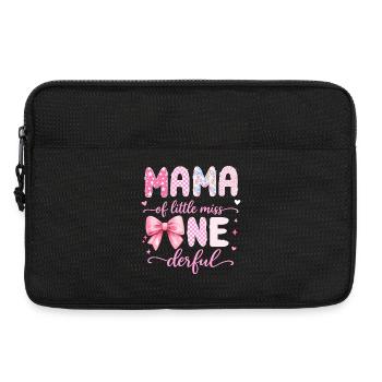Mama of Little Miss Onederful 1st Birthday Design - Laptop bag 13" - black - Front