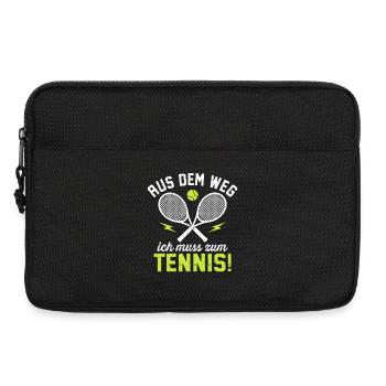 Aus dem Weg ich muss zum Tennis  - Laptoptasche 13" - Schwarz - Vorne