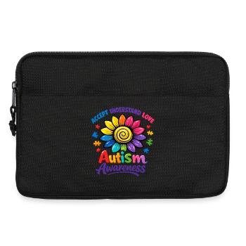 Autism Awareness Sunflower - Laptop bag 13" - black - Front