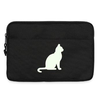 Silhouette de chat nocturne au clair de lune - Sacoche pour ordinateur portable 13 pouces - noir - Devant