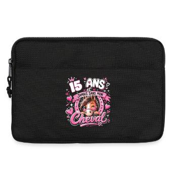 Cheval 15 Ans Anniversaire Ado Poney - Sacoche pour ordinateur portable 13 pouces - noir - Devant