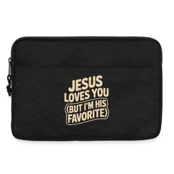 Jesus Loves You But I Am His Favorite - Laptop bag 13" - black - Front