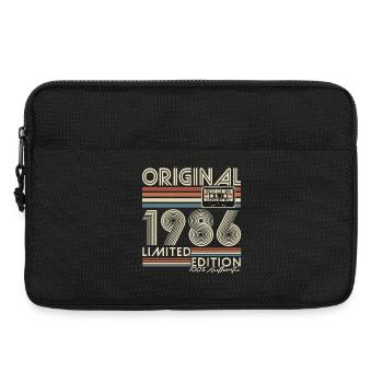 Cadeau vintage d’anniversaire 1986 rétro - Sacoche pour ordinateur portable 13 pouces - noir - Devant
