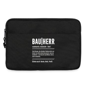 Bauherr Definition Lustiger Hausbau Spruch - Laptoptasche 13" - Schwarz - Vorne