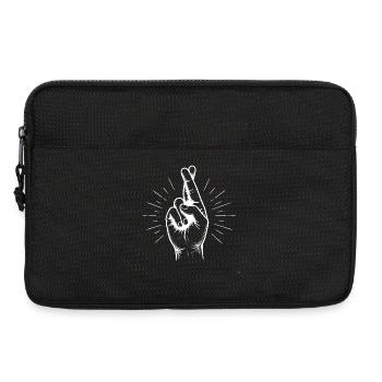 Croiser les doigts pour attirer le bonheur - Sacoche pour ordinateur portable 13 pouces - noir - Devant