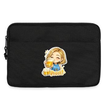 Prost! Fröhliche Biertrinker-Illustration - Laptoptasche 13" - Schwarz - Vorne