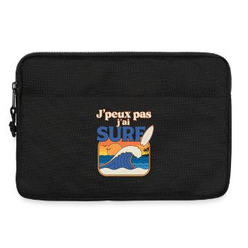 J’peux pas j’ai SURF – plage rétro - Sacoche pour ordinateur portable 13 pouces - noir - Devant