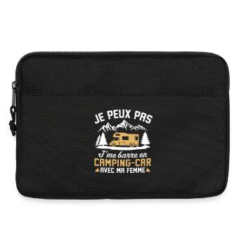 j'peux pas j'me barre en camping-car avec ma femme - Sacoche pour ordinateur portable 13 pouces - noir - Devant