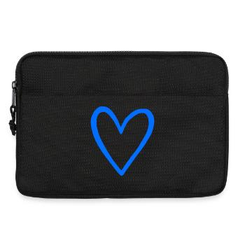 Blue Line Heart | Minimal Design - Laptoptasche 13" - Schwarz - Vorne