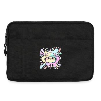 Chat pastel en capuche éclatante - Sacoche pour ordinateur portable 13 pouces - noir - Devant