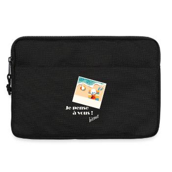 Je pense à vous sur la plage - Sacoche pour ordinateur portable 13 pouces - noir - Devant