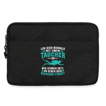 Leg dich niemals mit einem taucher tauchen - Laptoptasche 13" - Schwarz - Vorne