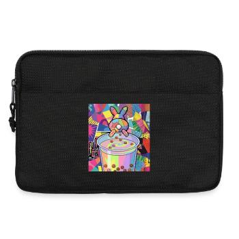 Bubble Tea Boba Drôle de Lapin mignon - Sacoche pour ordinateur portable 13 pouces - noir - Devant