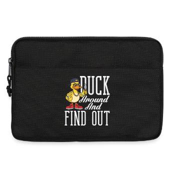 Motifs drôles de canards Citons amoureux de canards - Sacoche pour ordinateur portable 13 pouces - noir - Devant