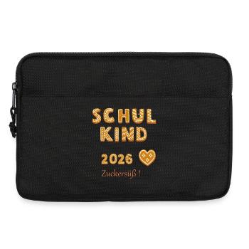 Schulkind 2026 Zuckersüß - Laptoptasche 13" - Schwarz - Vorne