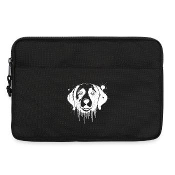 Beagle-Hund in weißem Tropfen gespritzt - Laptoptasche 13" - Schwarz - Vorne