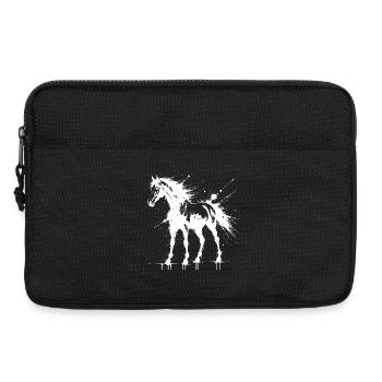 White Splash Pony-Kunst - Laptoptasche 13" - Schwarz - Vorne