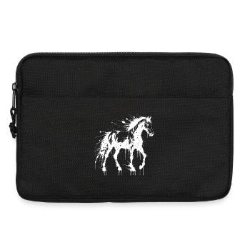 Pferdekunst Splash White - Laptoptasche 13" - Schwarz - Vorne