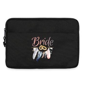 Bride Goldringe Federn JGA Junggesellenabschied - Laptoptasche 13" - Schwarz - Vorne