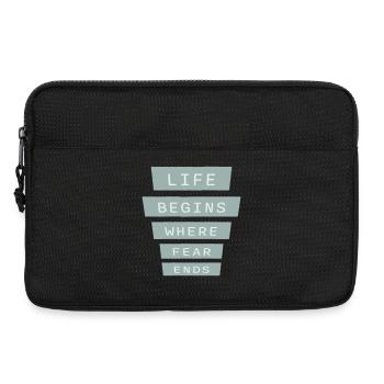 Life Begins Where Fear Ends Motivierend Zitat Logo - Laptoptasche 13" - Schwarz - Vorne